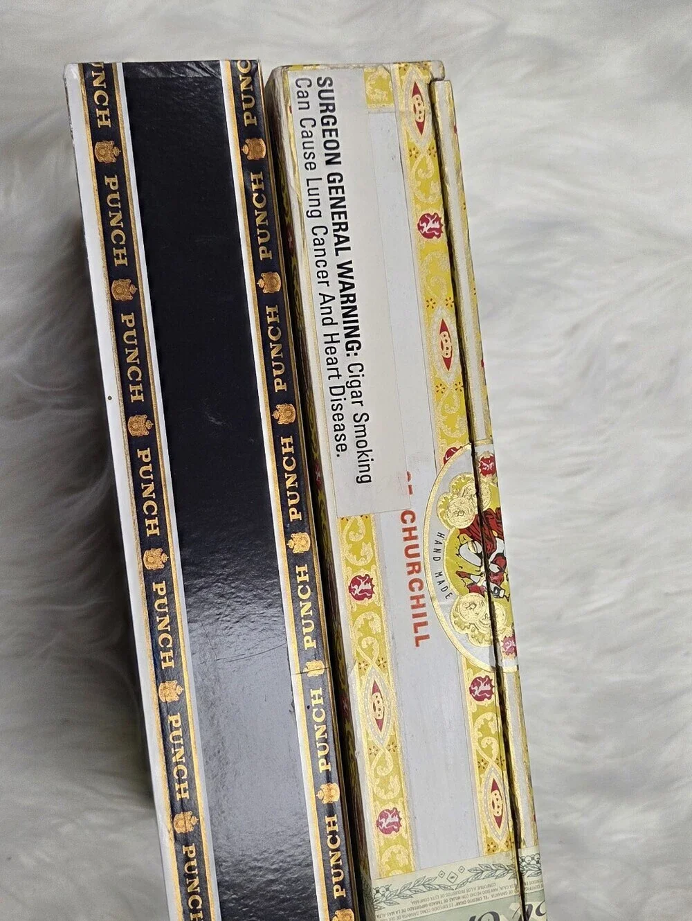 Punch Cigar Box & La Gloria Cubana Decorative Boxes - Black, White, Gold